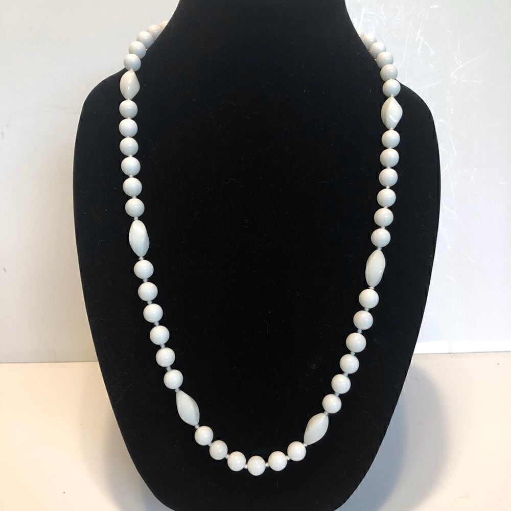 Vintage White quartz hand knotted necklace